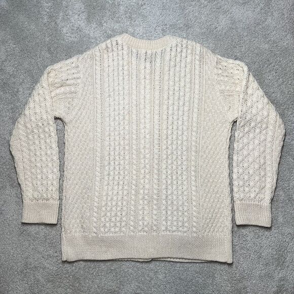 Blarney Woollen Mills Ireland Womens XL XXL Knit Wool Cardigan Sweater Cream - Picture 8 of 12